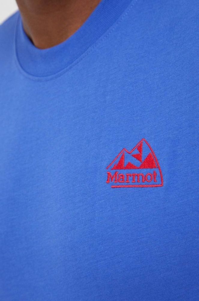 Футболка Marmot Peaks Tee чоловіча меланж колір блакитний фото 5