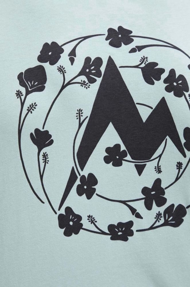 Бавовняна футболка Marmot колір бірюзовий з принтом фото 6