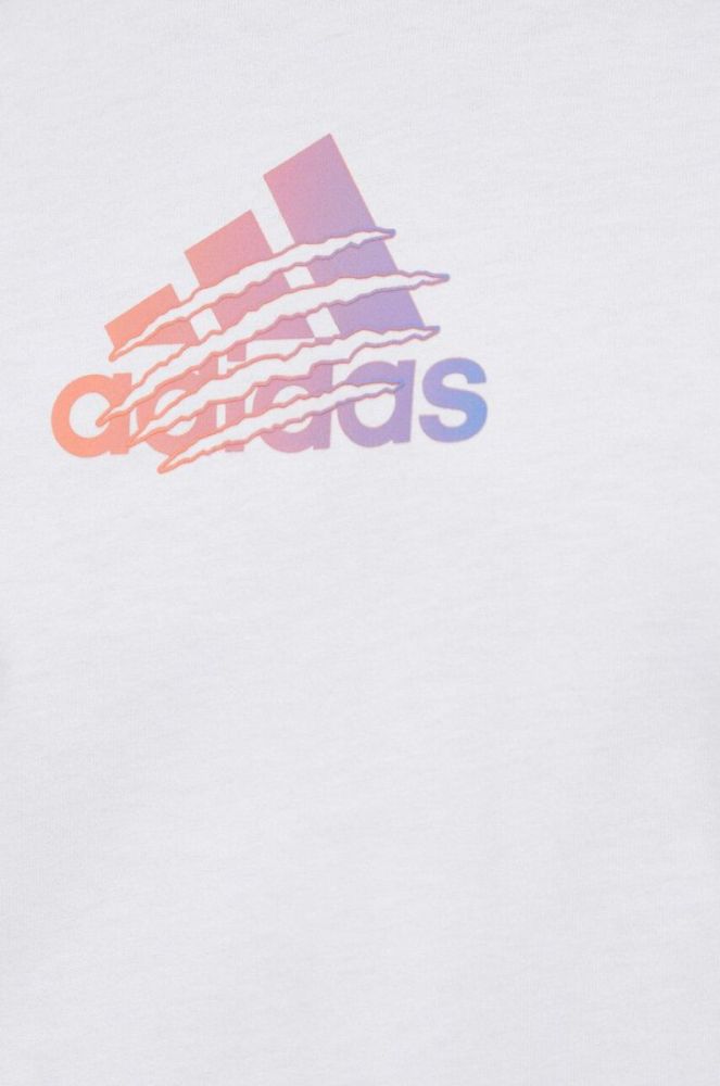 Бавовняна футболка adidas колір білий з принтом (3148878) фото 5