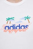 Бавовняна футболка adidas колір білий з принтом (3221380)