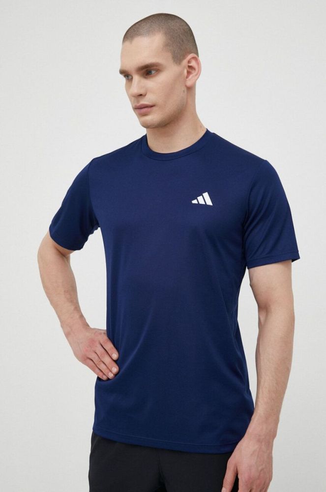 Тренувальна футболка adidas Performance Train Essentials колір синій однотонна фото 4