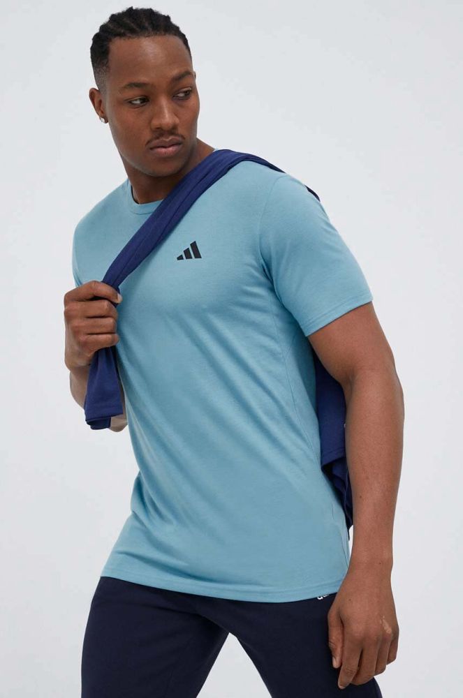 Тренувальна футболка adidas Performance Train Essentials Feelready однотонна колір блакитний