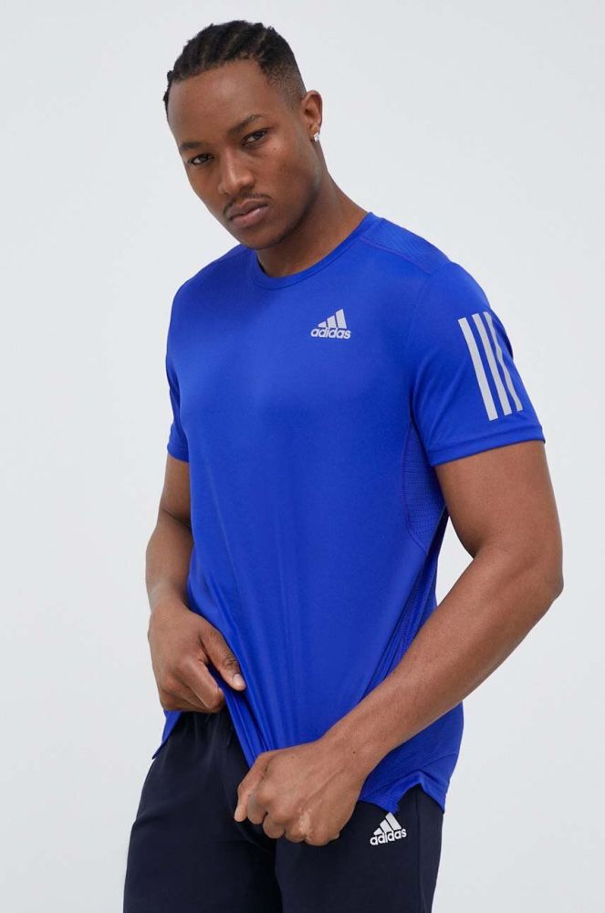 Бігова футболка adidas Performance Own The Run з принтом колір блакитний