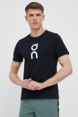 Футболка On-running чоловічий колір чорний з принтом