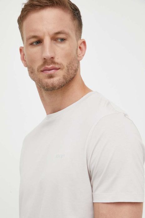 Бавовняна футболка Joop! колір бежевий однотонний