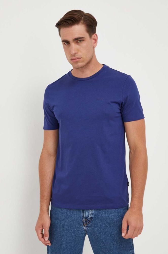 Бавовняна футболка Joop! колір синій однотонний (3517945)