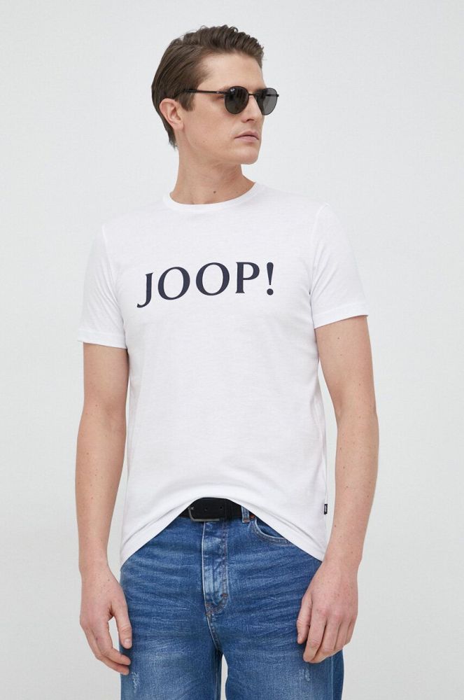 Бавовняна футболка Joop! колір білий з принтом (3047397)