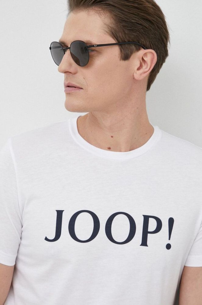 Бавовняна футболка Joop! колір білий з принтом (3047397) фото 4