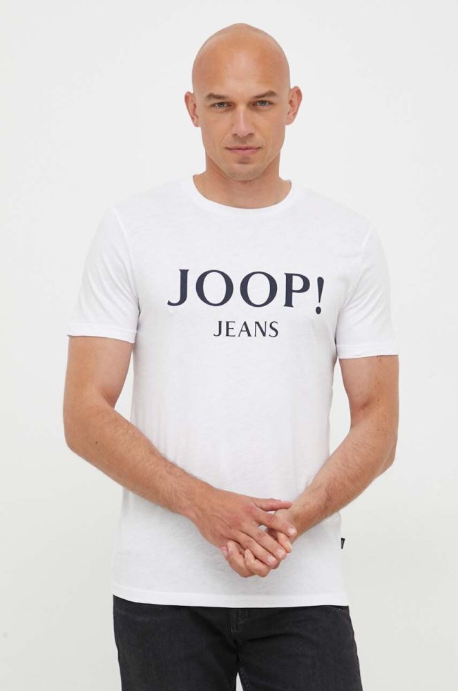 Бавовняна футболка Joop! колір білий з принтом (3345517)