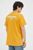 Бавовняна футболка G-Star Raw колір помаранчевий з аплікацією
