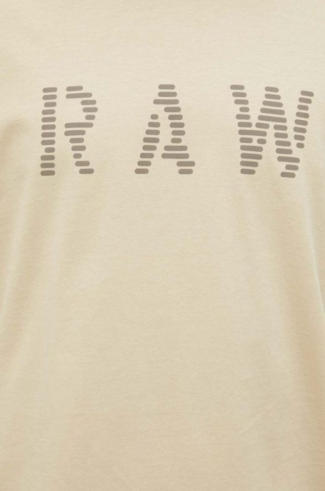 Бавовняна футболка G-Star Raw колір бежевий з принтом (3211051) фото 5