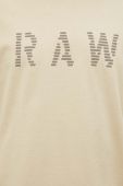 Бавовняна футболка G-Star Raw колір бежевий з принтом (3211051)