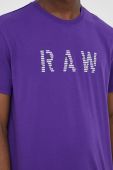Бавовняна футболка G-Star Raw колір фіолетовий з принтом (3212078)
