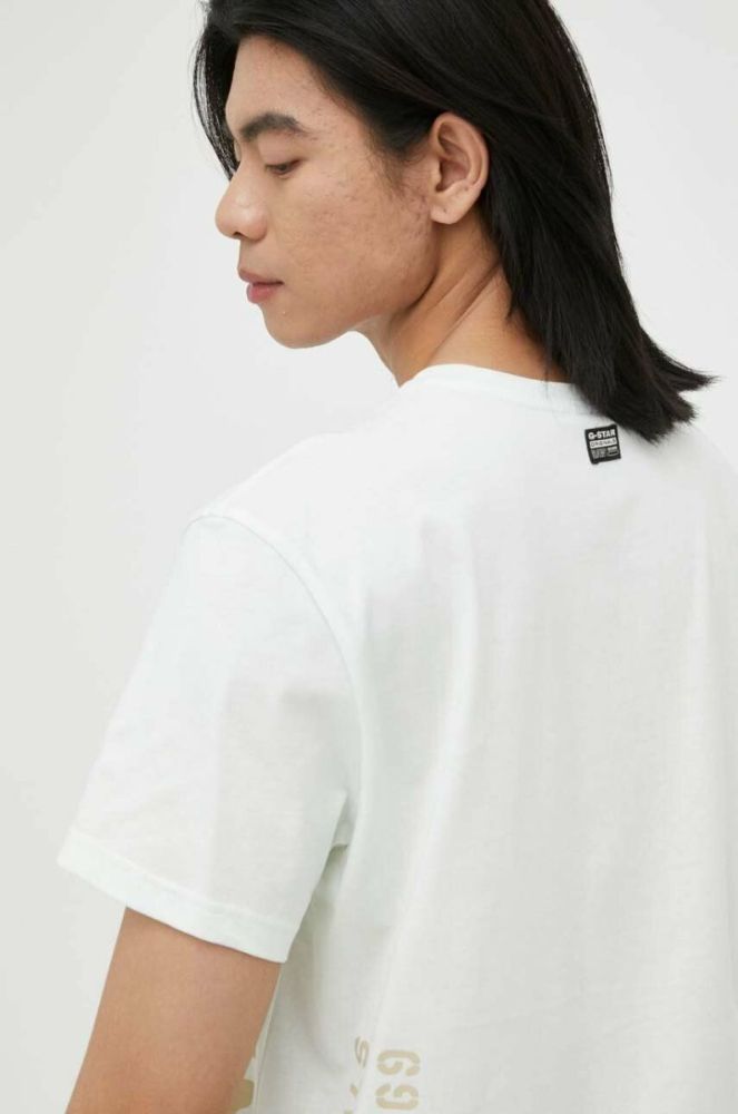 Бавовняна футболка G-Star Raw з принтом колір зелений (2936922) фото 5