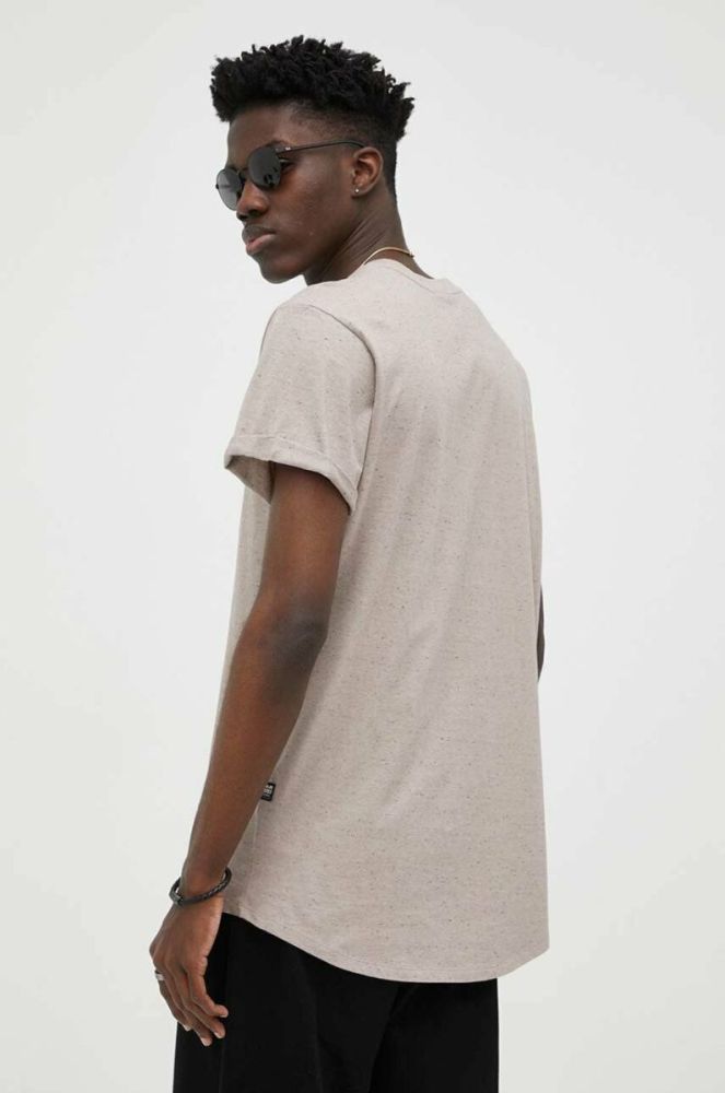 Бавовняна футболка G-Star Raw однотонний колір бежевий (3152192) фото 3