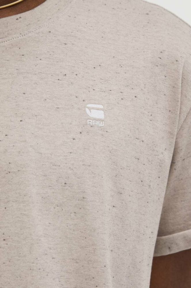Бавовняна футболка G-Star Raw однотонний колір бежевий (3152192) фото 5