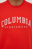 Бавовняна футболка Columbia колір червоний візерунок