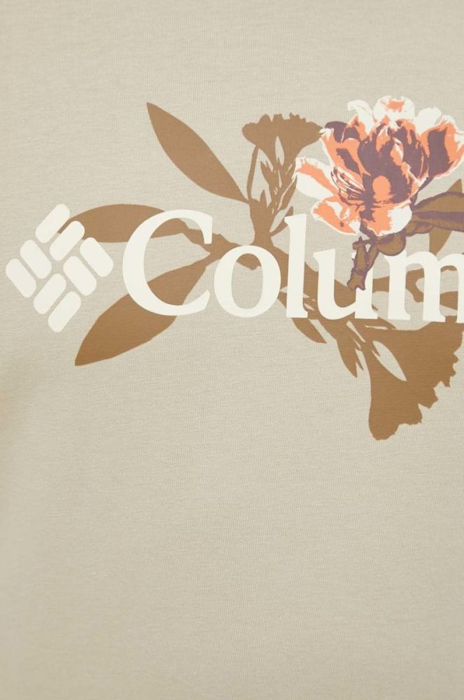 Футболка Columbia чоловічий колір бежевий з аплікацією фото 5