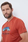 Спортивна футболка Columbia Columbia Hike колір помаранчевий з принтом (3488045)