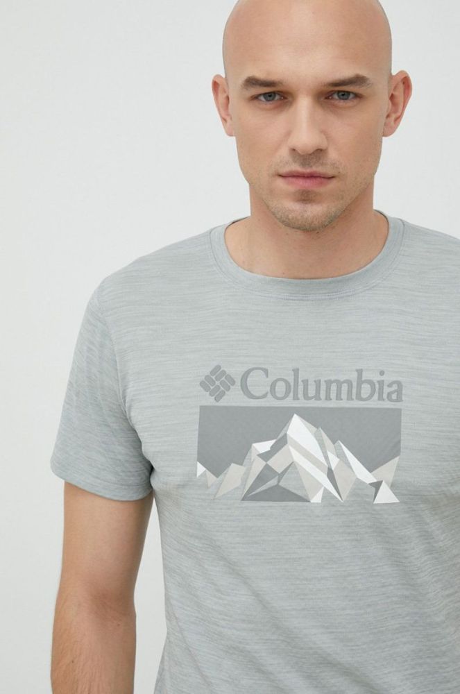 Спортивна футболка Columbia Zero Rules колір сірий з принтом фото 4