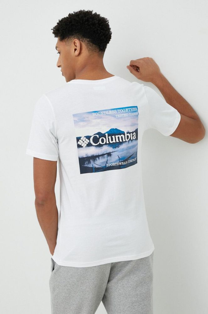 Бавовняна футболка Columbia колір білий з принтом 1934824.SS23-112 (2955850)