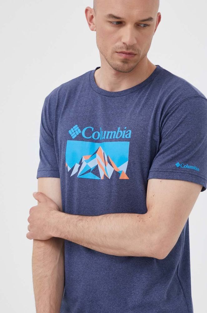 Спортивна футболка Columbia Thistletown Hills з принтом колір блакитний