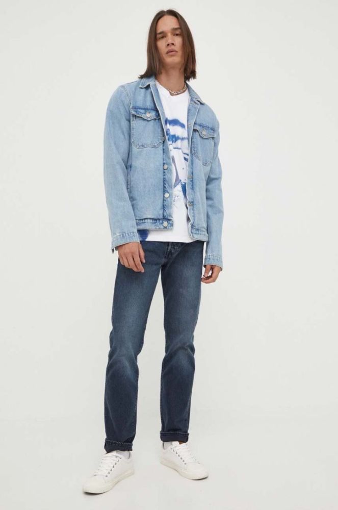 Бавовняна футболка G-Star Raw колір білий з принтом (3295282) фото 2