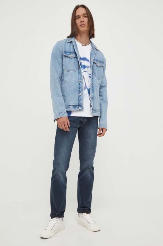 Бавовняна футболка G-Star Raw колір білий з принтом (3295282) фото 2