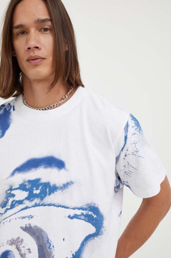 Бавовняна футболка G-Star Raw колір білий з принтом (3295282) фото 4