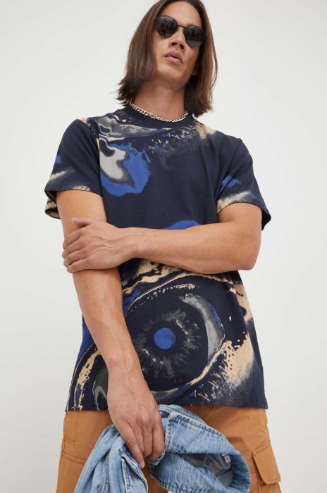 Бавовняна футболка G-Star Raw з принтом колір барвистий (3295277)