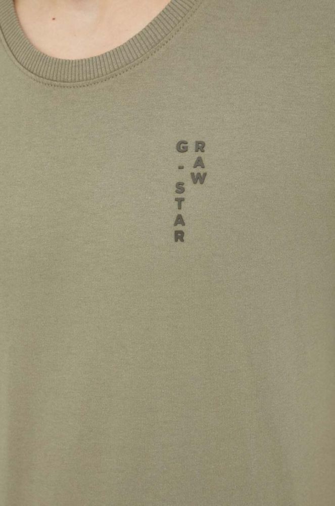 Бавовняна футболка G-Star Raw колір зелений з принтом (3258521) фото 5