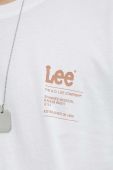 Бавовняна футболка Lee колір білий з принтом (2962947)