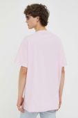 Бавовняна футболка Lee колір рожевий з принтом