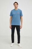 Бавовняна футболка Wrangler з принтом колір блакитний (3089296)