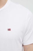 Бавовняна футболка Napapijri колір білий однотонний