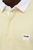 Бавовняне поло Wrangler колір жовтий візерунок