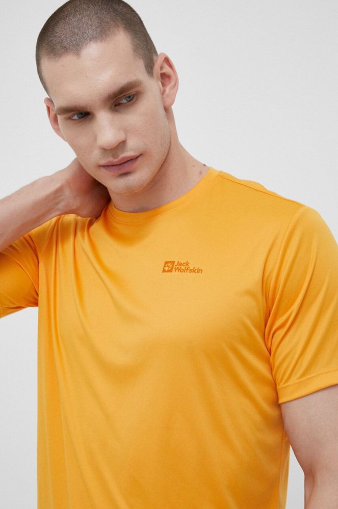 Спортивна футболка Jack Wolfskin Tech колір помаранчевий однотонна