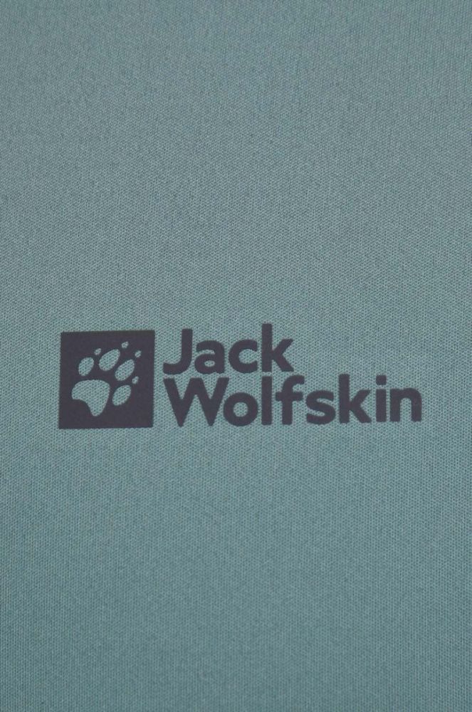 Спортивна футболка Jack Wolfskin Tech колір зелений однотонна фото 5