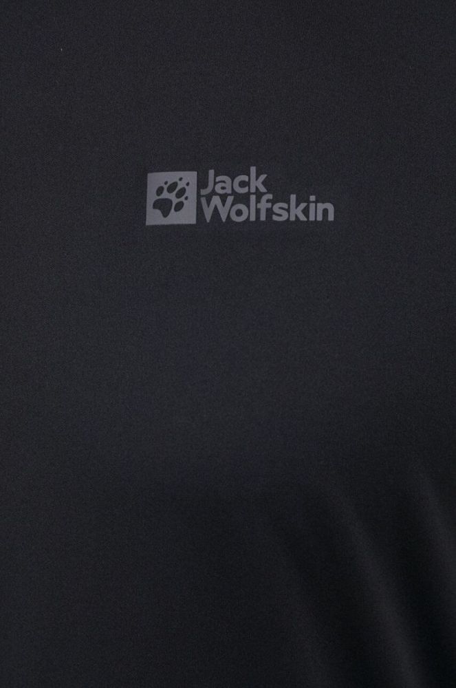 Спортивна футболка Jack Wolfskin Tech колір чорний однотонна фото 4