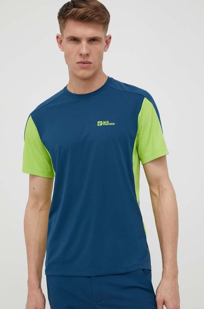 Спортивна футболка Jack Wolfskin Narrows візерунок колір блакитний
