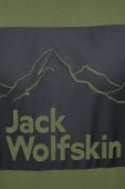 Бавовняна футболка Jack Wolfskin колір зелений візерунок