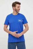 Бавовняна футболка BOSS однотонний колір блакитний (3349419)