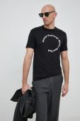 Бавовняна футболка Armani Exchange колір чорний з принтом (2967251)