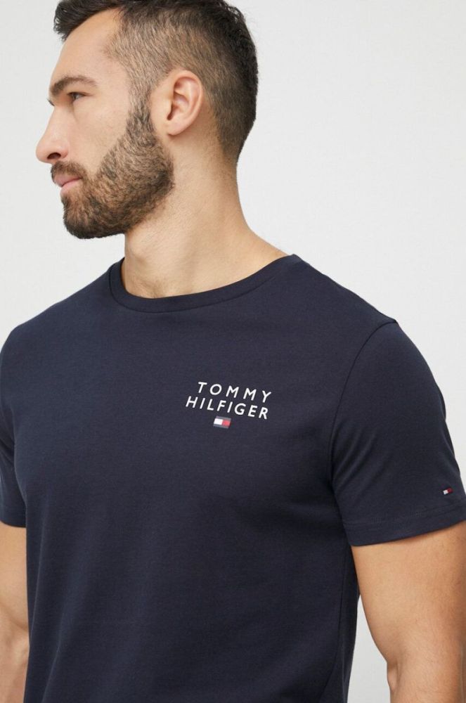 Бавовняна футболка Tommy Hilfiger колір синій з принтом (3040608) фото 4