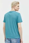 Бавовняна футболка Quiksilver колір бірюзовий з принтом (3024014)