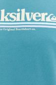 Бавовняна футболка Quiksilver колір бірюзовий з принтом (3024014)
