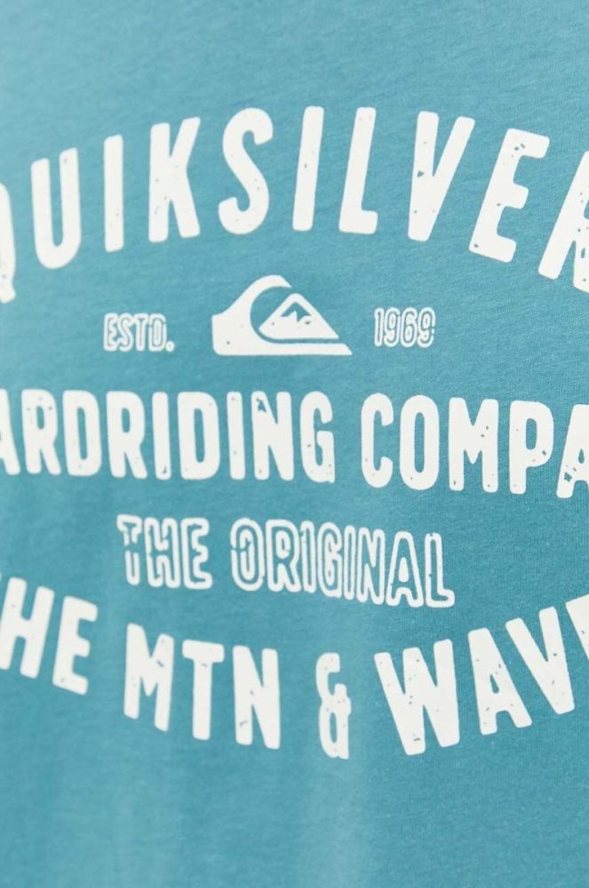 Бавовняна футболка Quiksilver колір бірюзовий з принтом (3024018) фото 5