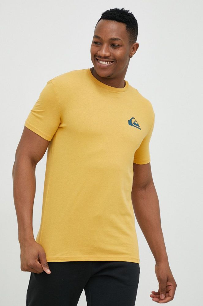 Бавовняна футболка Quiksilver колір жовтий однотонний