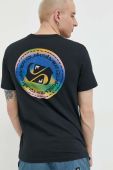 Бавовняна футболка Quiksilver колір чорний з принтом (2967283)