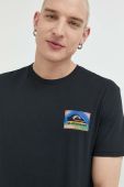 Бавовняна футболка Quiksilver колір чорний з принтом (2967283)